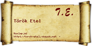 Török Etel névjegykártya